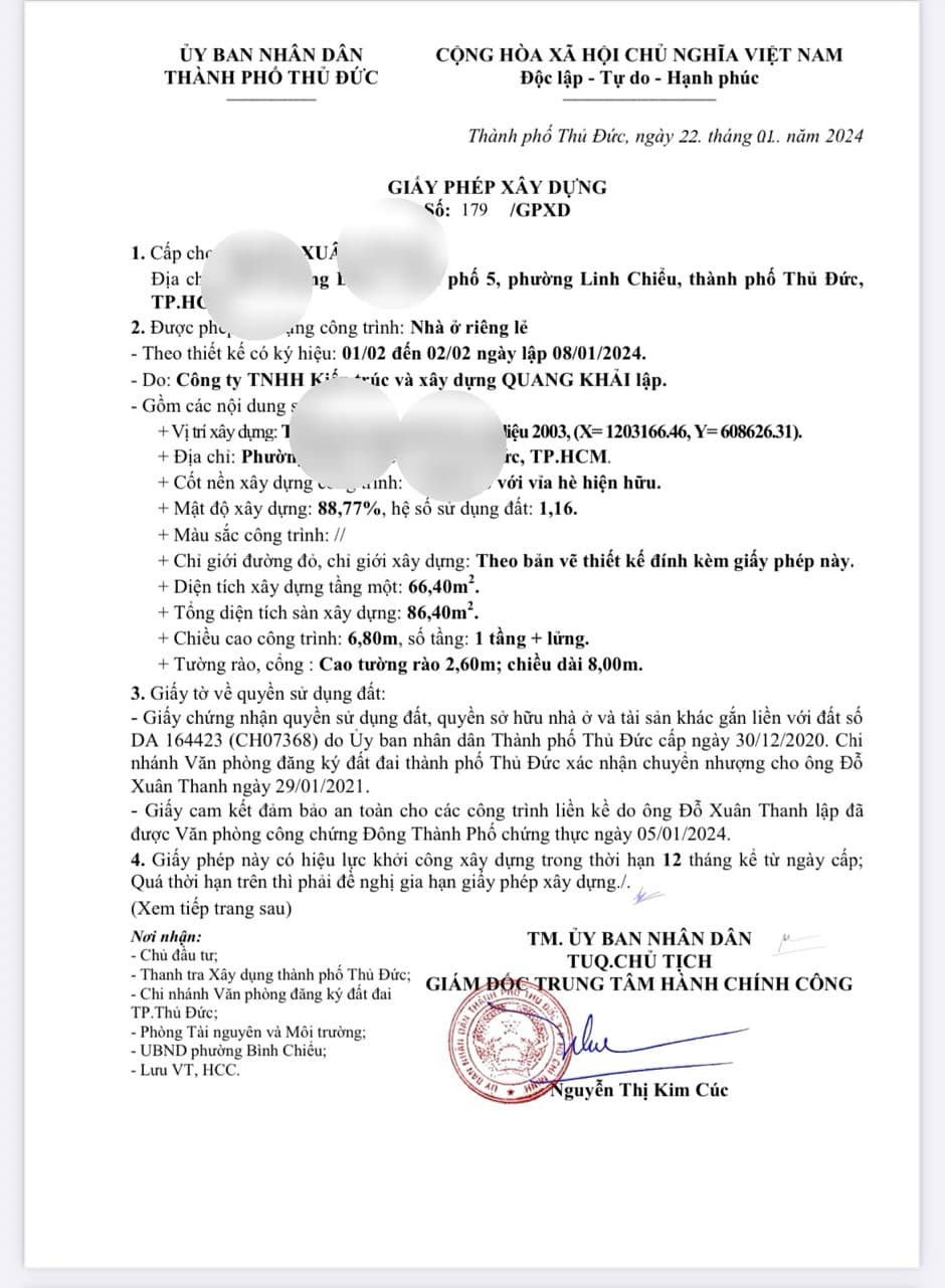 Minh họa kết quả sau khi hoàn tất thủ tục xây dựng